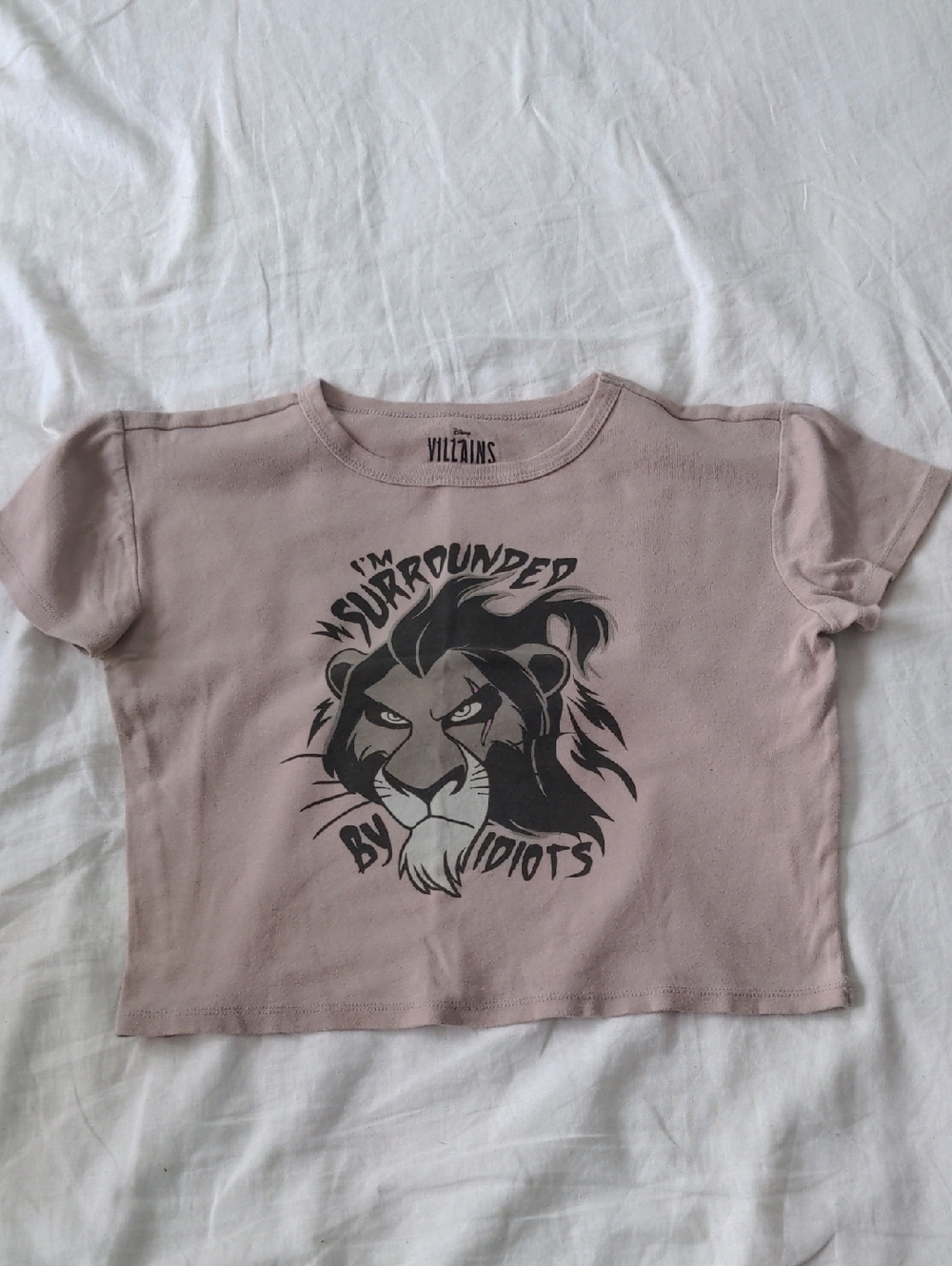 Disney Villains Scar Tan Cotton Crop Top Tea Size L